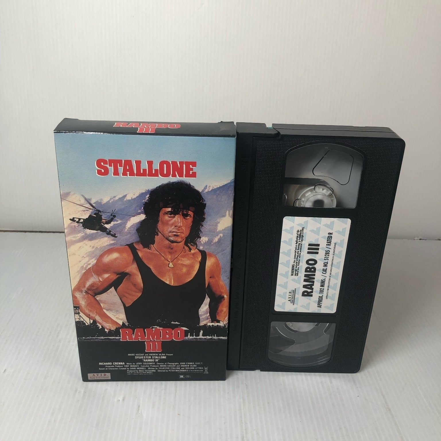 Rambo III VHS 1988 Action Thriller Sylvester Stallone AVID Carolco