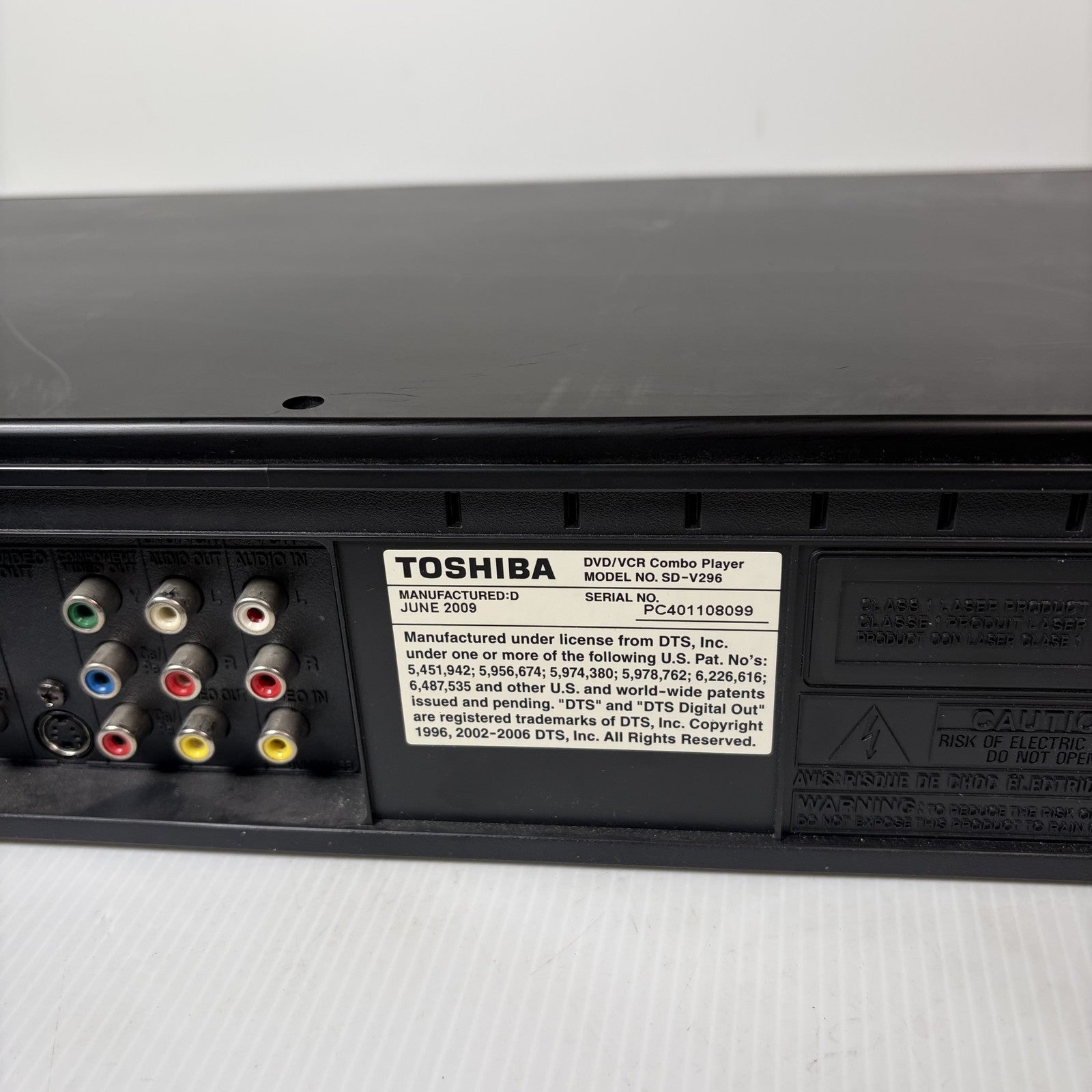 Toshiba SD-V296 DVD/VCR Combo Player Recorder VHS Hi-Fi Digital Cinema