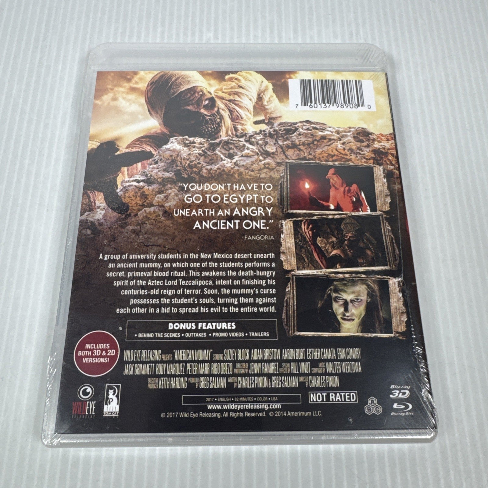 AMERICAN MUMMY (Blu-ray 3D & 2D & DVD, 2016) Cheesy Horror NIB NEW SEALED