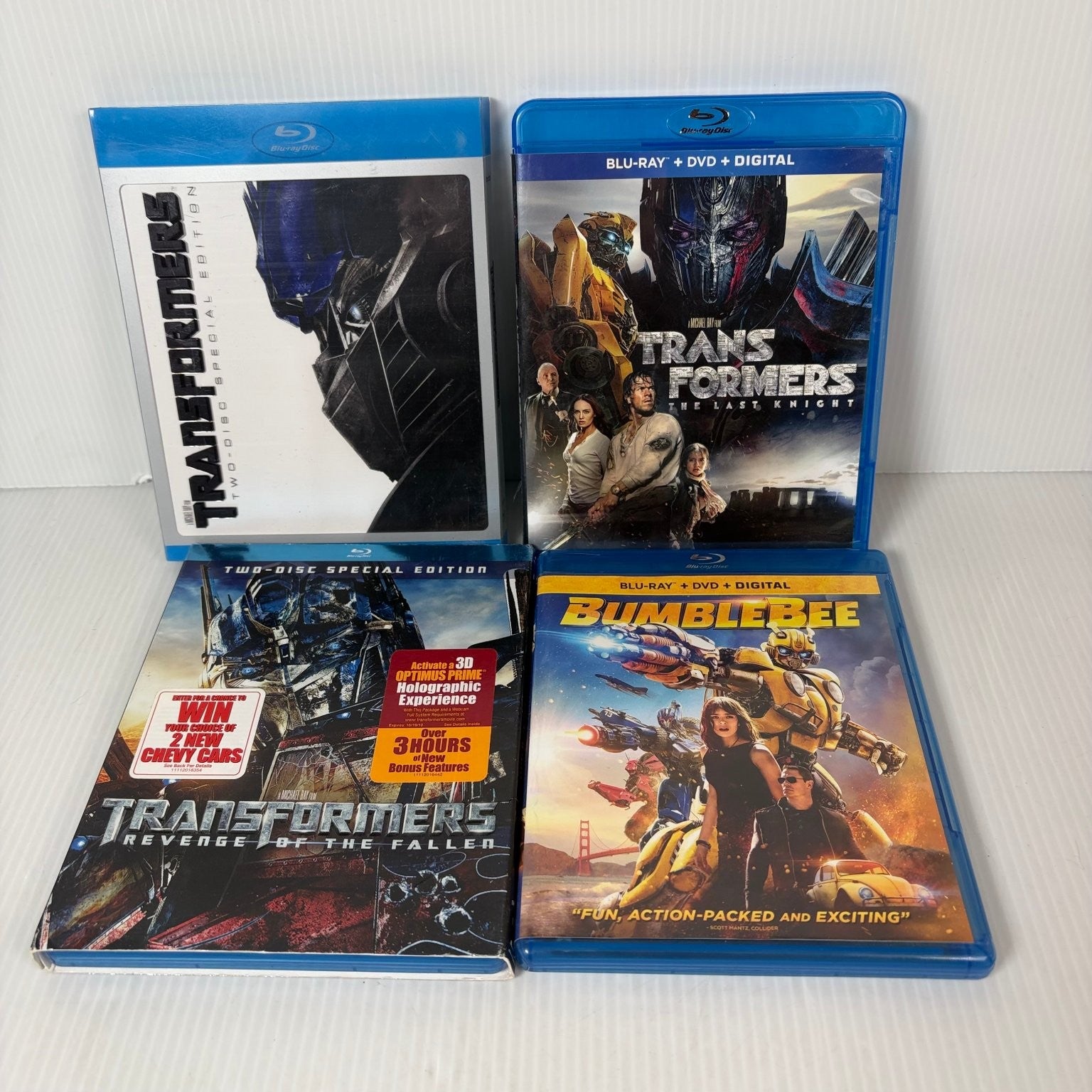 Transformers 4-Movie Blu-ray Collection: Last Knight, Revenge, Bumblebee, 2007