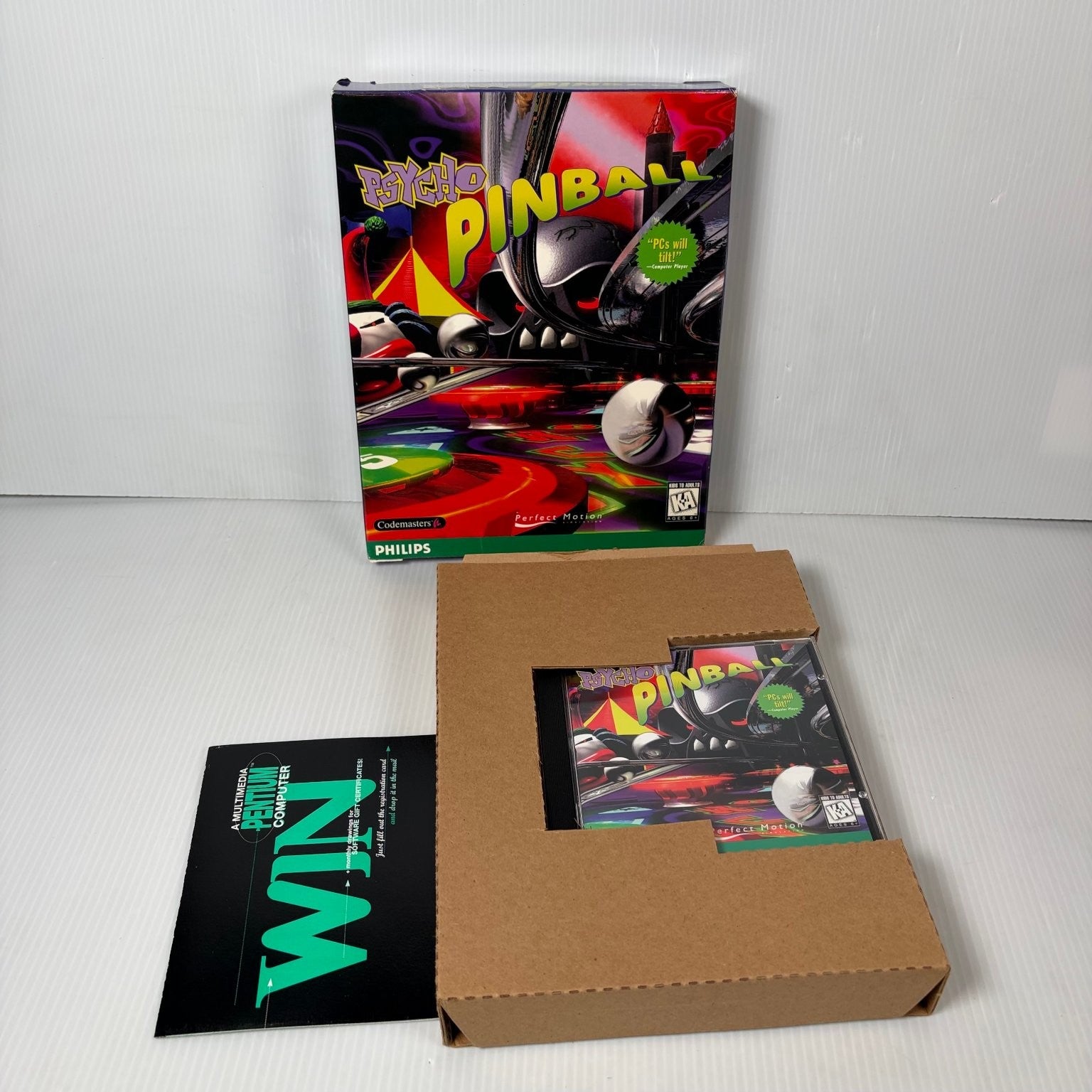 Psycho Pinball Big Box PC CD-ROM Video Game Retro Classic Pinball Complete