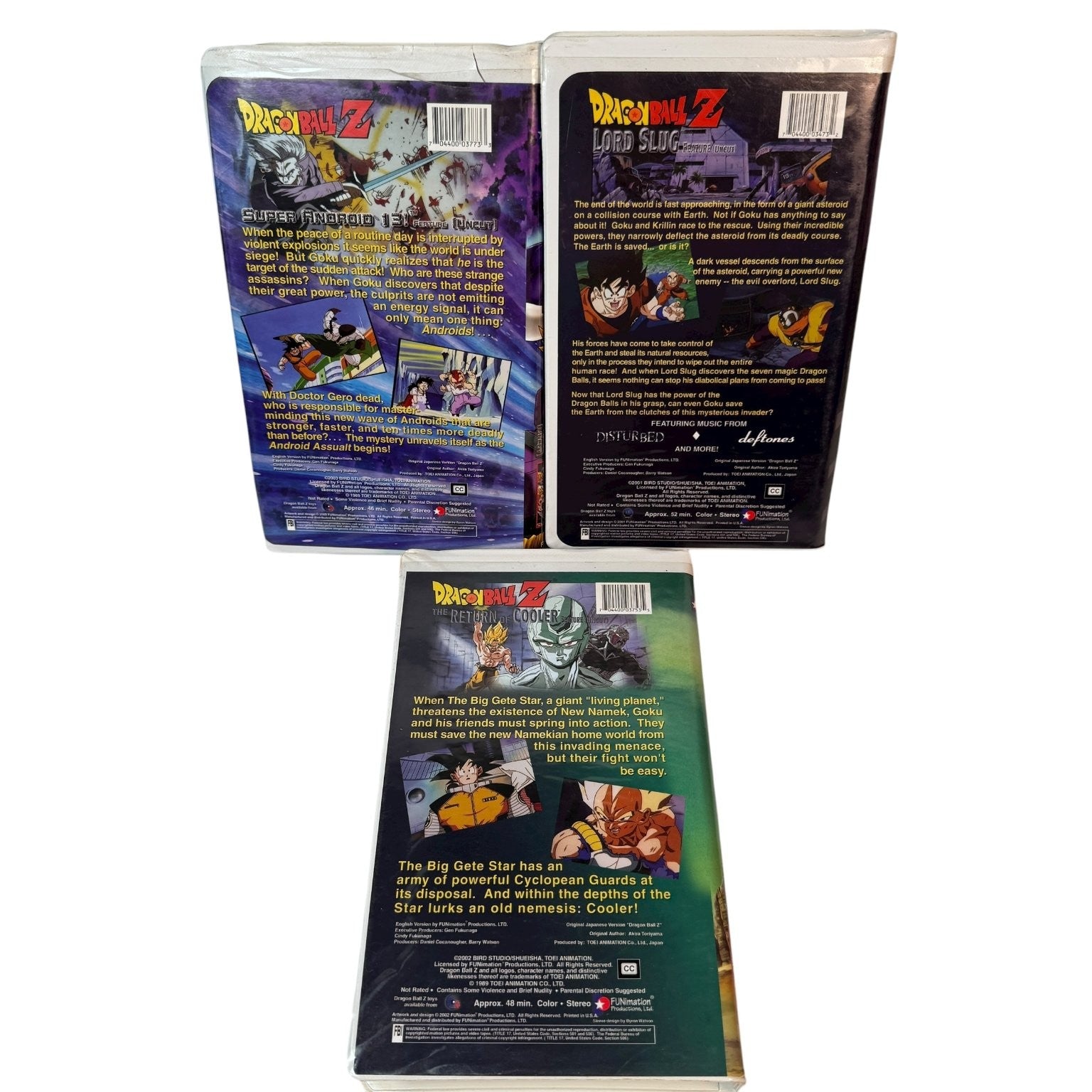Dragon Ball Z Uncut Feature Lot of 3 VHS Lord Slug, Super Android 13 & More