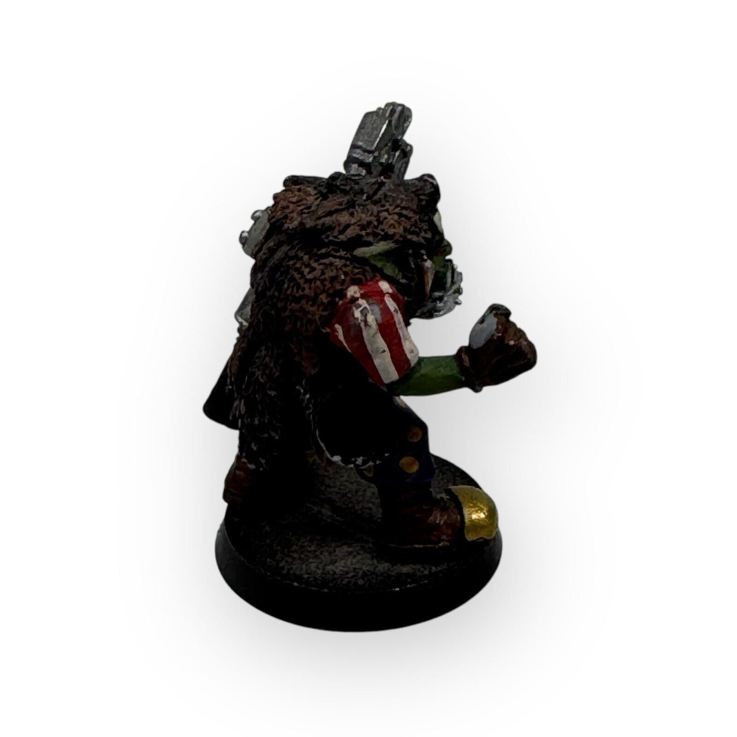 Warhammer 40k Rogue Trader Ork Freebooter Kaptin Wolfskin Hat Painted 1991