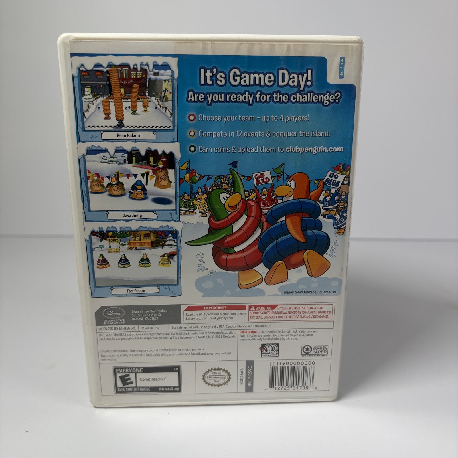 Disney Club Penguin Game Day! Nintendo Wii Game CIB Complete Tested Works