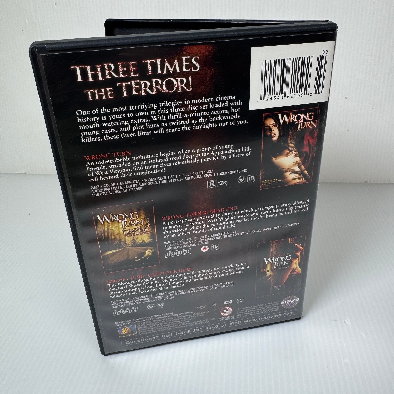 Wrong Turn 3-Pack DVD 2003-2009 Horror Trilogy Unrated Set