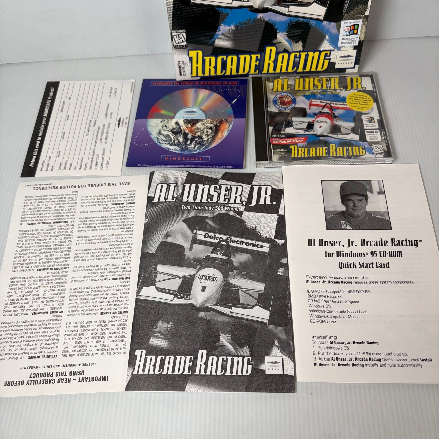 Al Unser, Jr. Arcade Racing Big Box PC CD-ROM Video Game Windows 95 Complete
