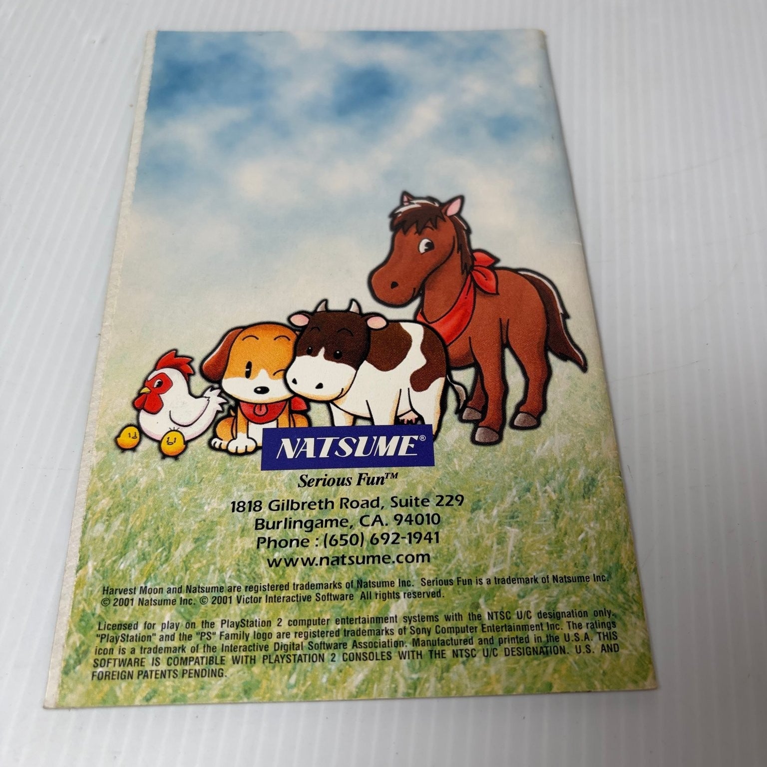 Harvest Moon Save The Homeland Manual PS2 PlayStation 2 Instruction Guide