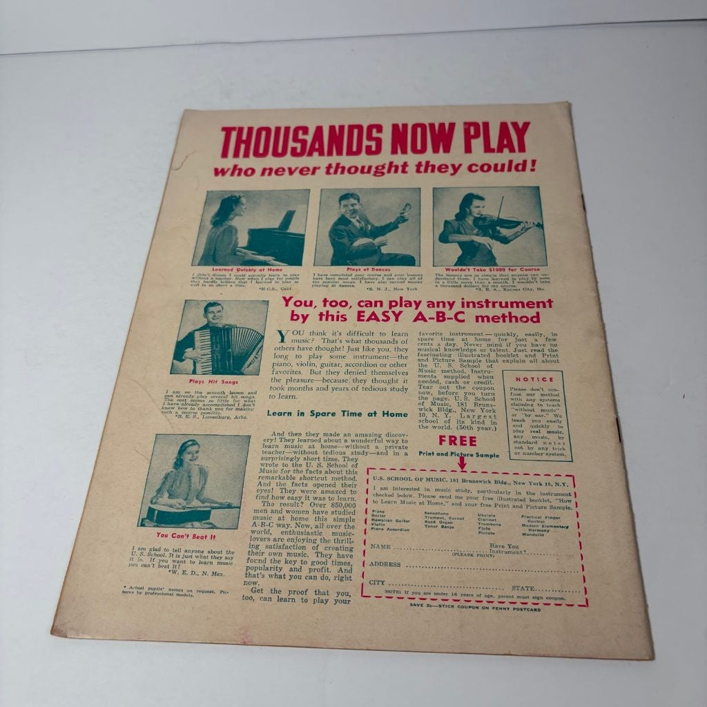 Hit Parader Magazine January 1948 Gene Tierney Cover Vol VI No 2 Song Lyrics