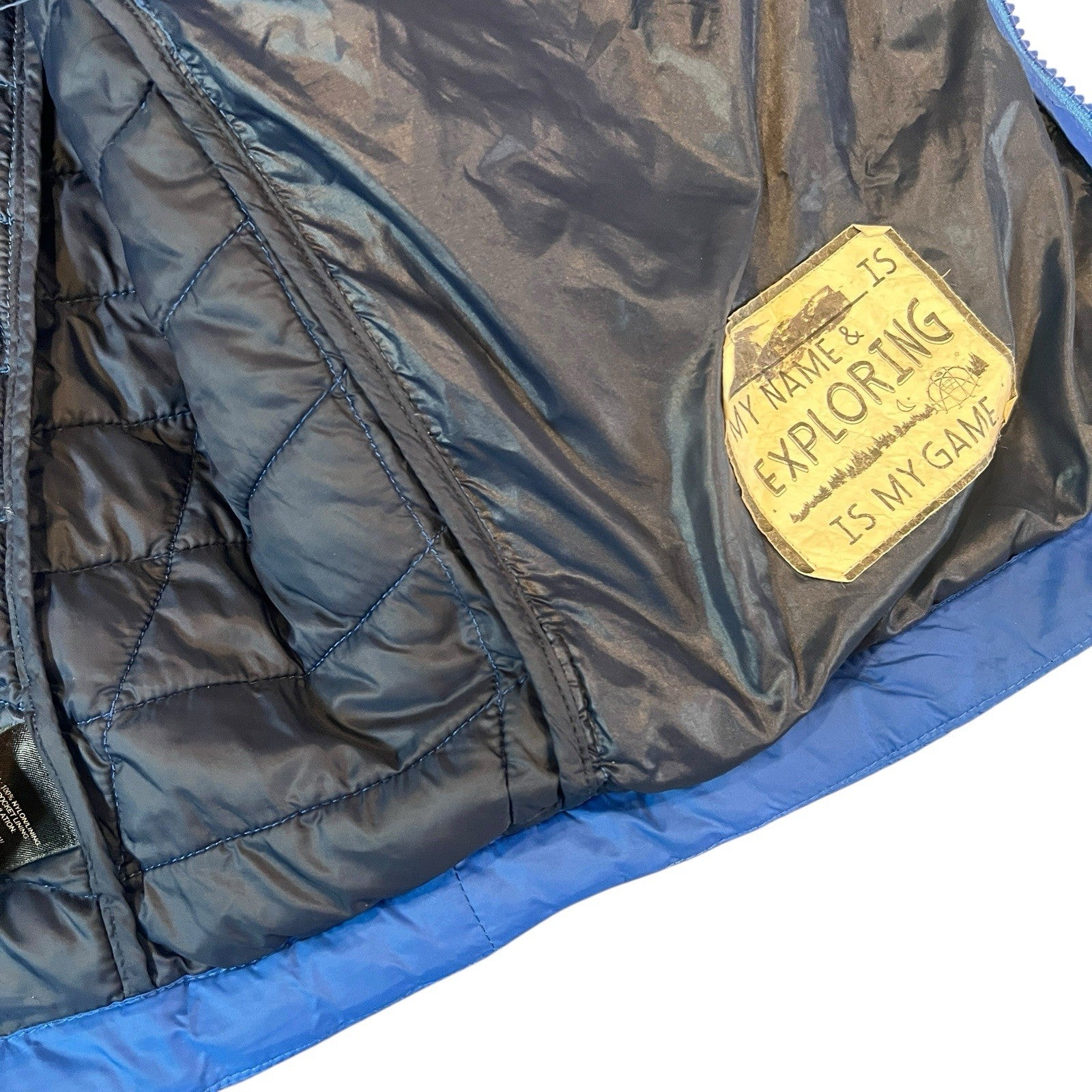 The North Face Thermoball Puffer Jacket Full Zip Blue Boys Size XL