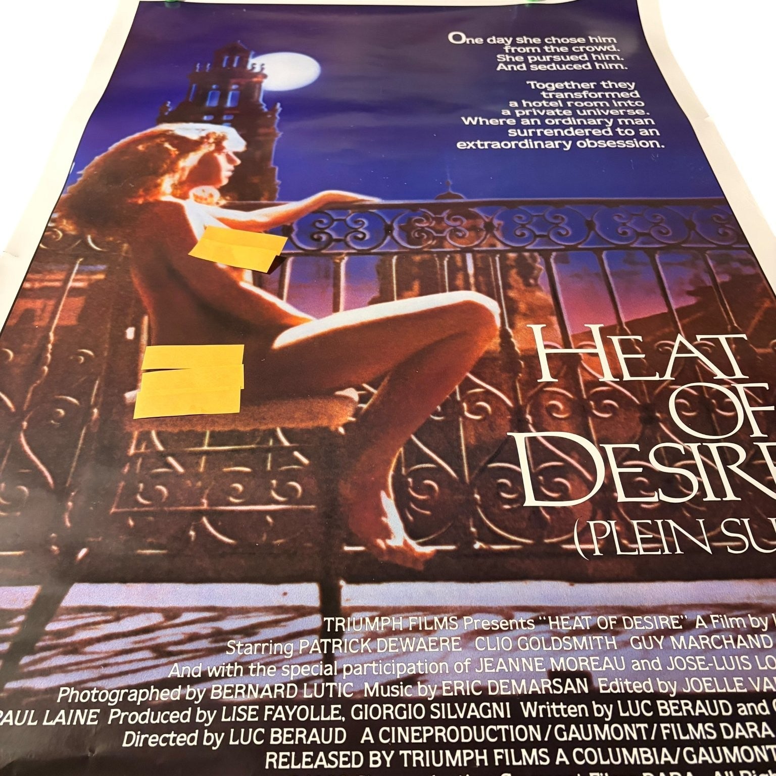 Vintage Heat of Desire Plein Sud 1984 One-Sheet Movie Poster 27"x40" French Film