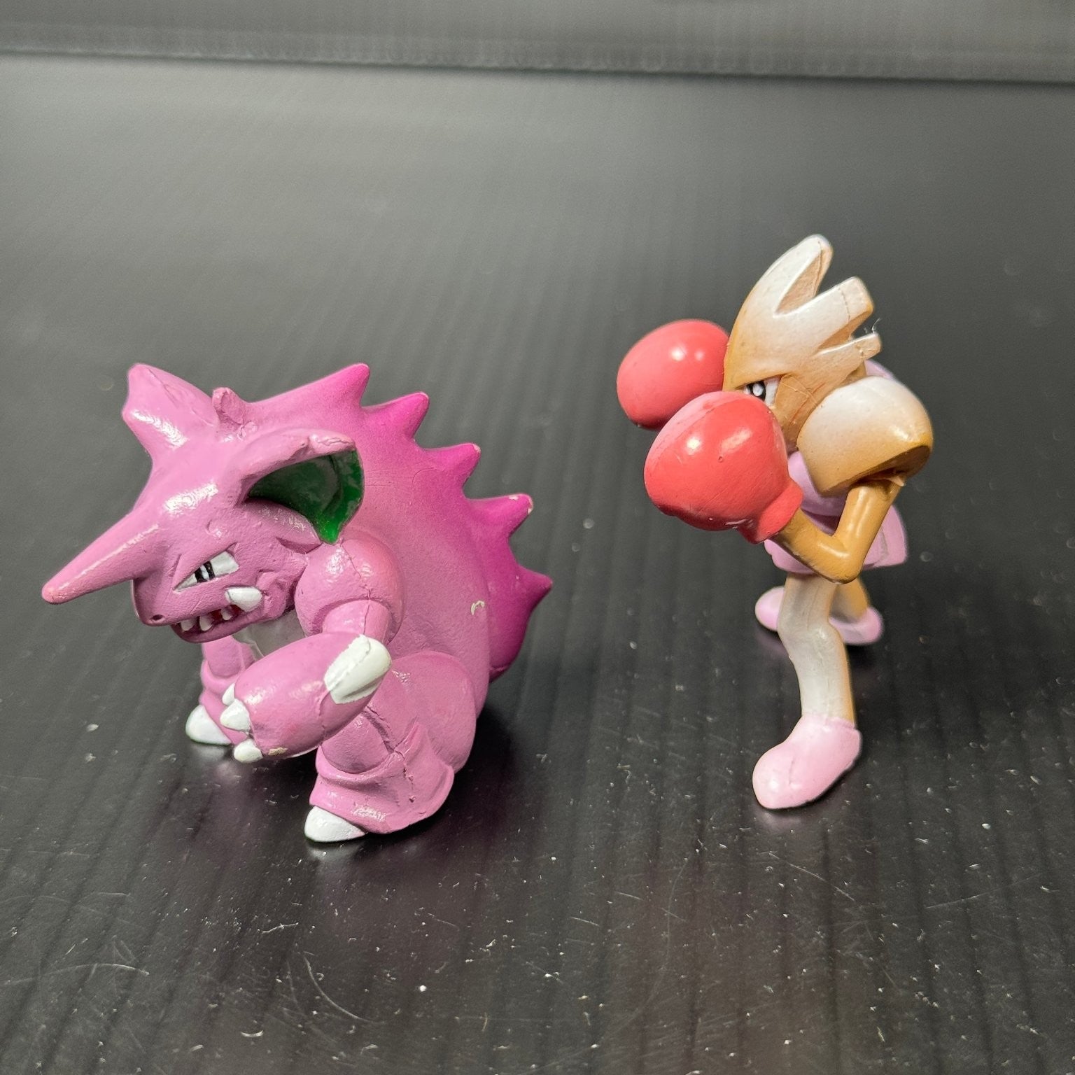 Vintage Tomy Hitmonchan & Nidoking Pokémon Mini Figures PVC Set