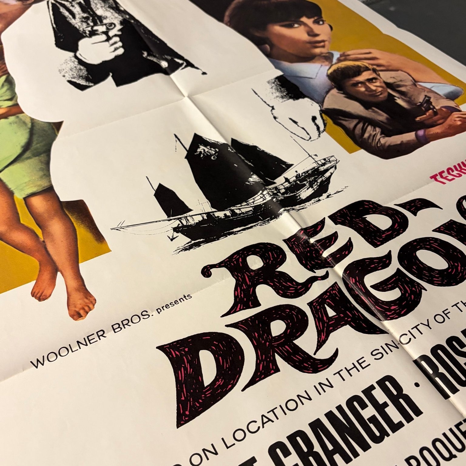 Red Dragon 1967 One-Sheet Movie Poster Stewart Granger Rosanna Schiaffino