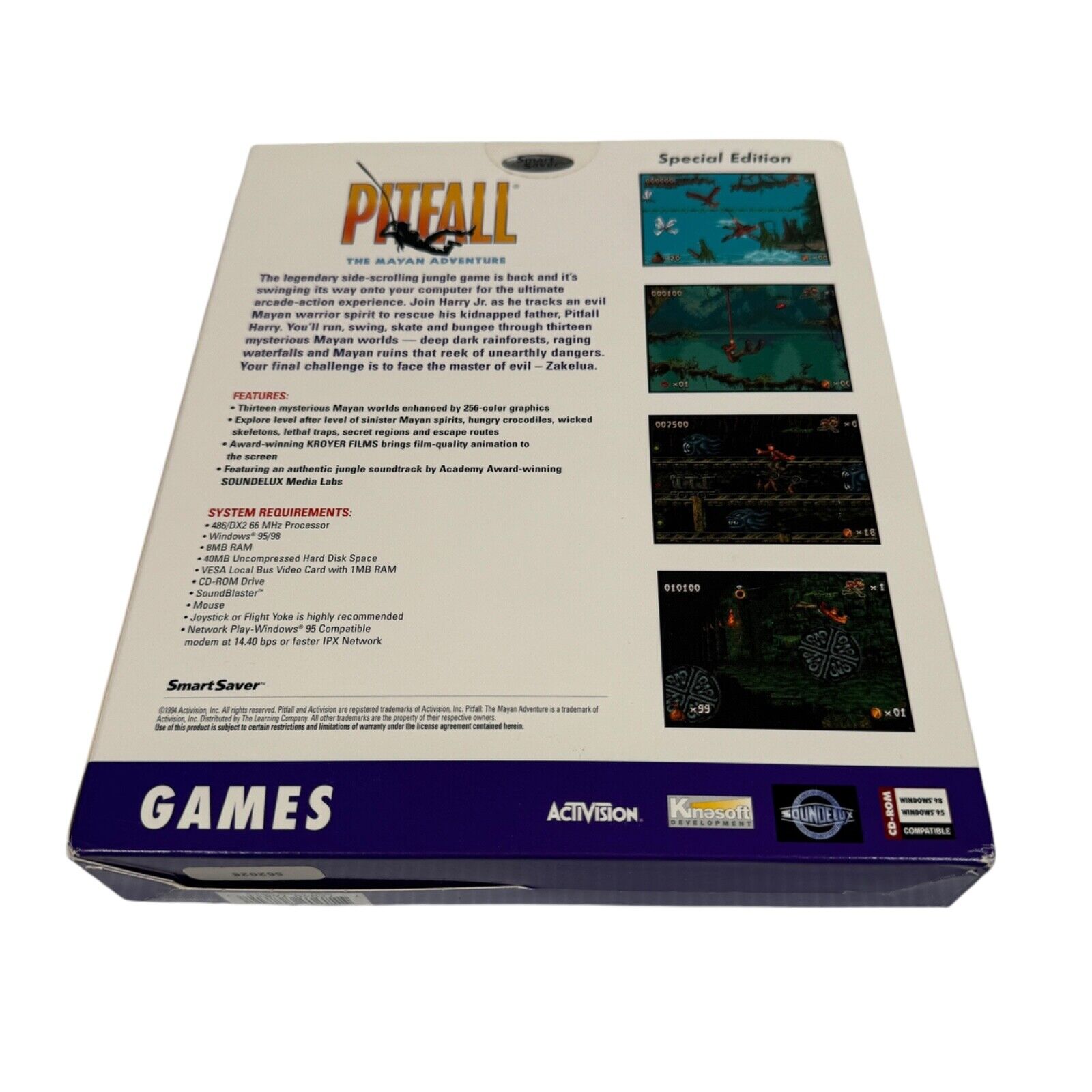 Pitfall: The Mayan Adventure PC Game Big Box Activision Win 95 & 98 Sealed