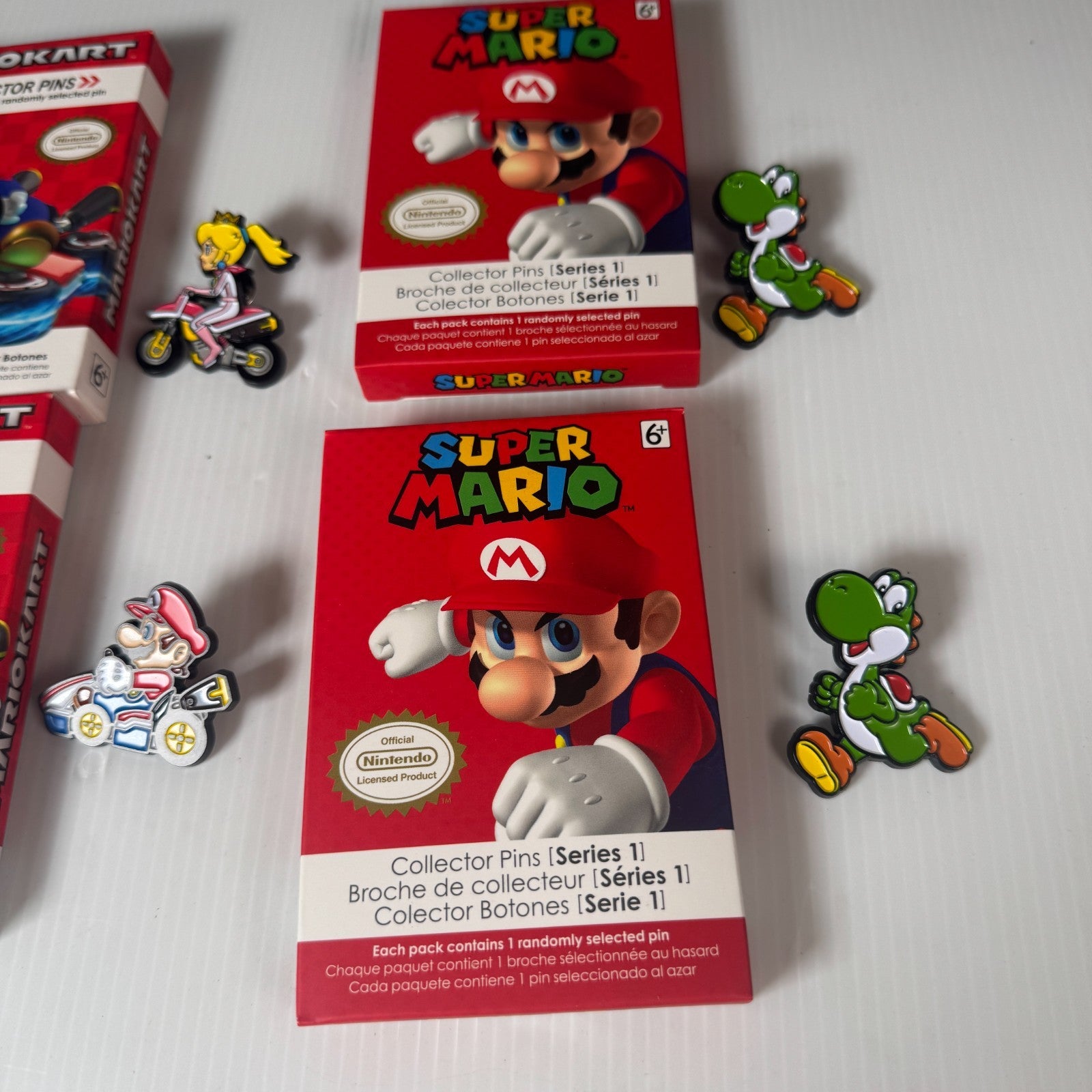 Mixed Lot of 6 Super Mario & Mariokart Collector Pins Official Nintendo
