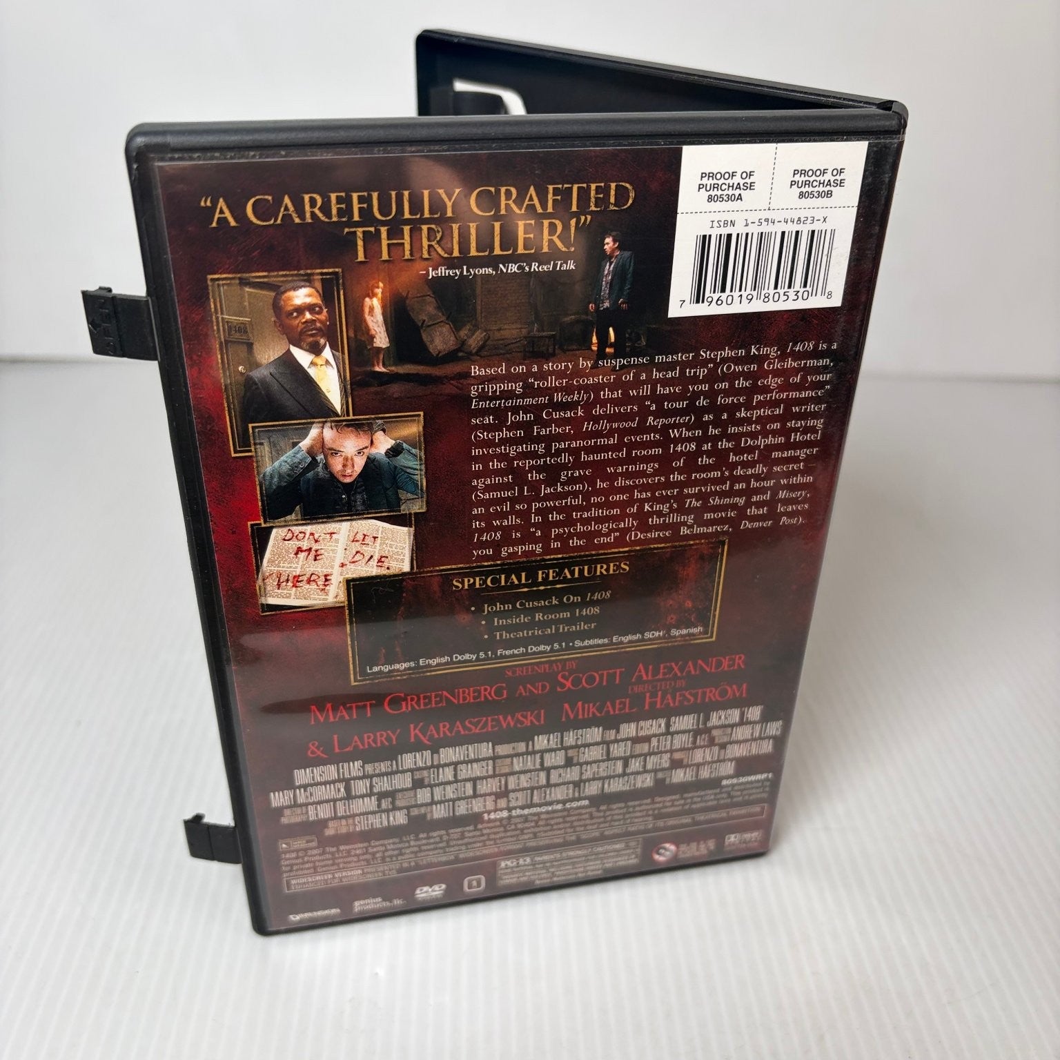 1408 DVD 2007 Widescreen Edition John Cusack Samuel L. Jackson Stephen King