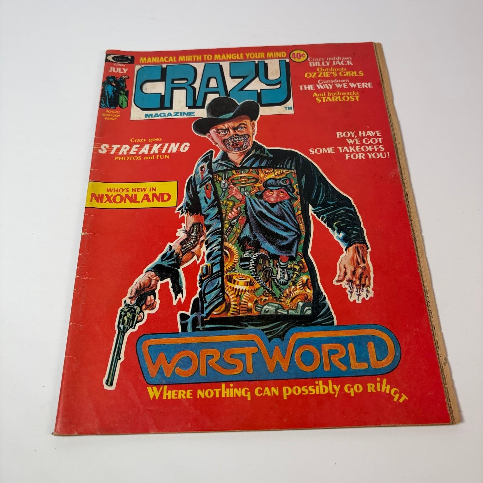 Crazy Magazine July 1974 Worst World Nixonland Streaking Satire Humor