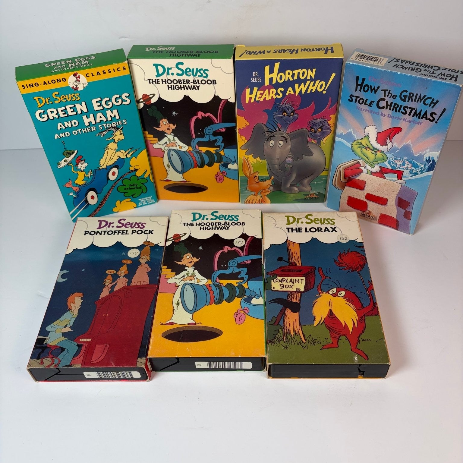 Dr. Seuss VHS Lot of 7 Tapes Green Eggs & Ham, Horton Hears a Who +More Animated