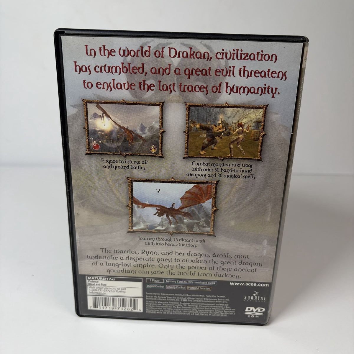 Drakan: The Ancients' Gates PS2 2002 CIB Complete In Box Tested & Works