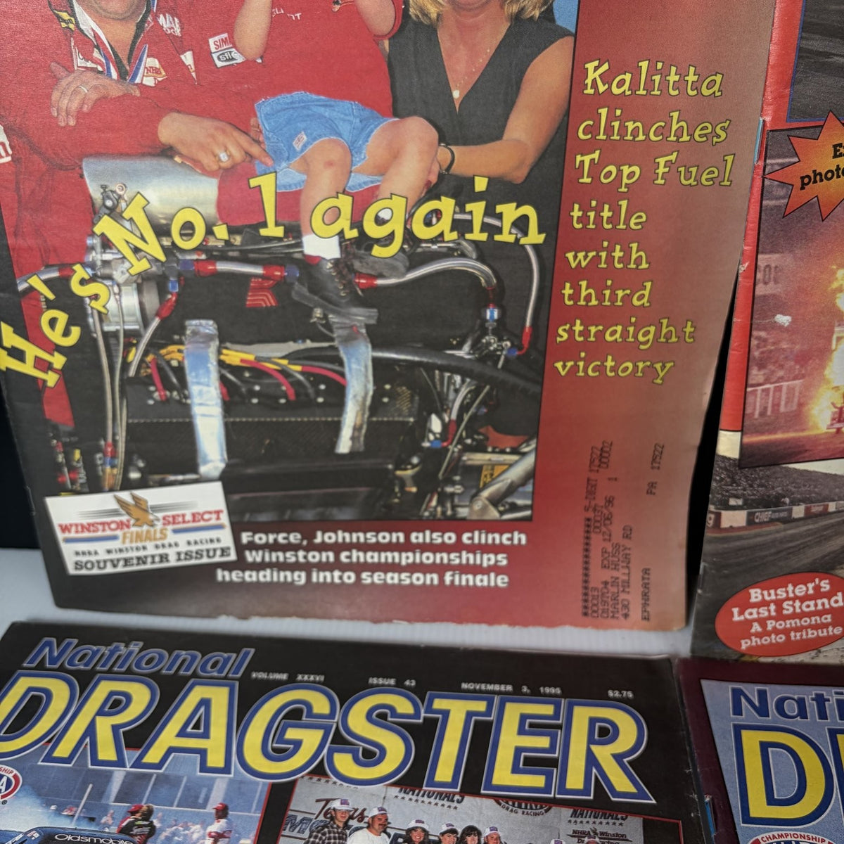 Lot of 9 National Dragster Magazine September - November 1995 NHRA Racing
