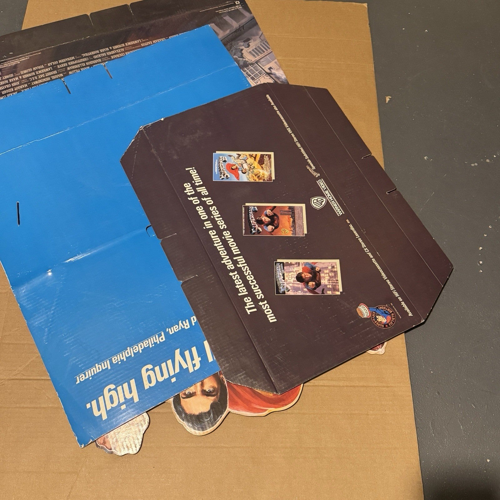 Vintage 1987 Superman 4 IV Video Store Cardboard Cutout AS IS Incomplete
