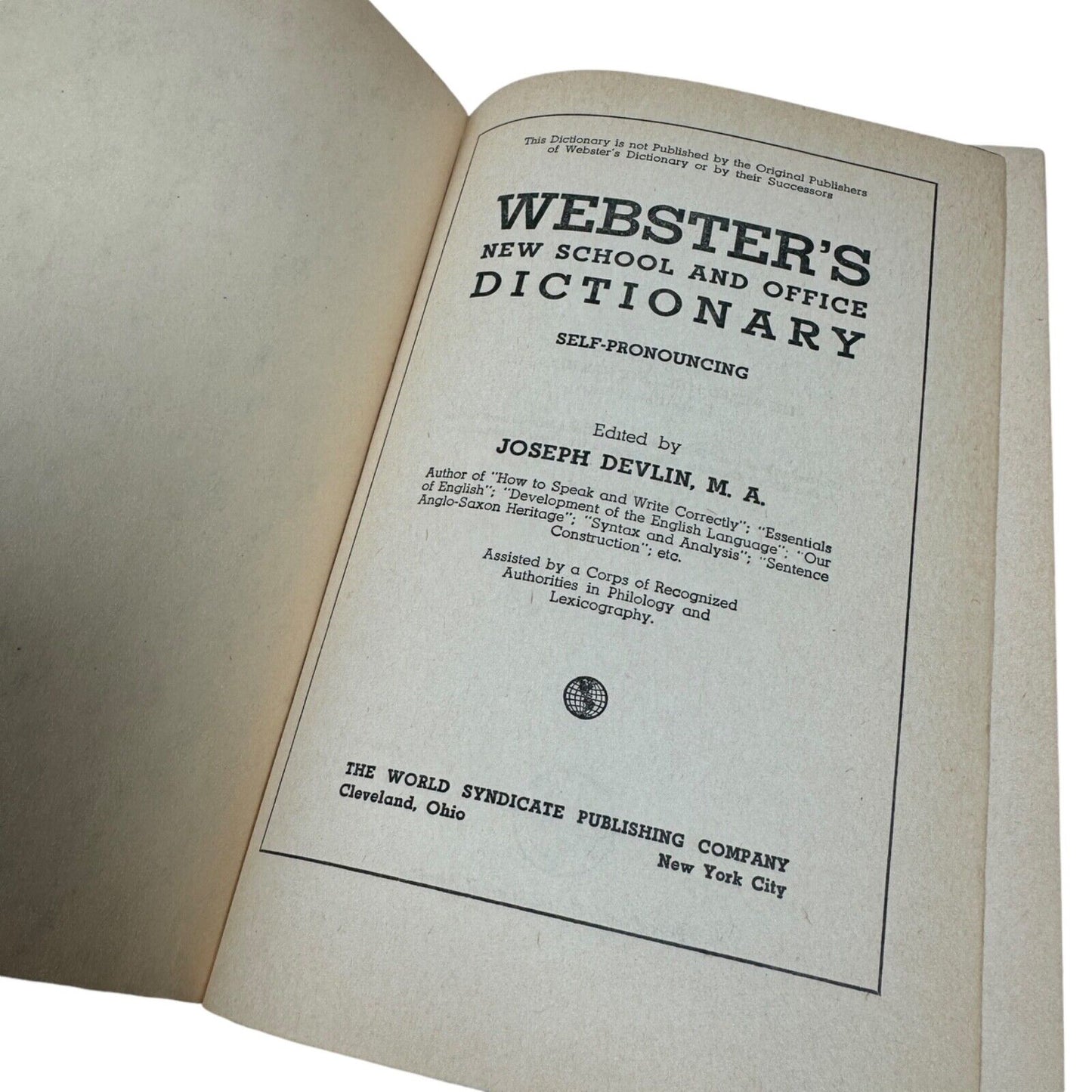 Webster's New International Dictionary Second Edition 1938 Art Deco Style MCM