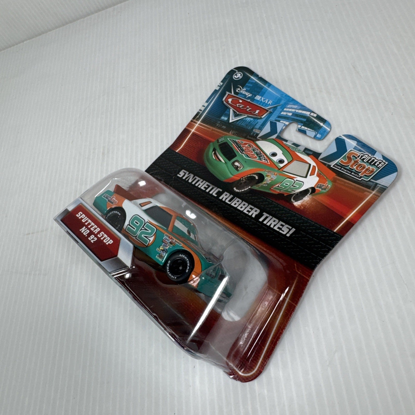 Disney Pixar Cars Sputter Stop No. 92 Synthetic Rubber Tires Kmart 2008 New