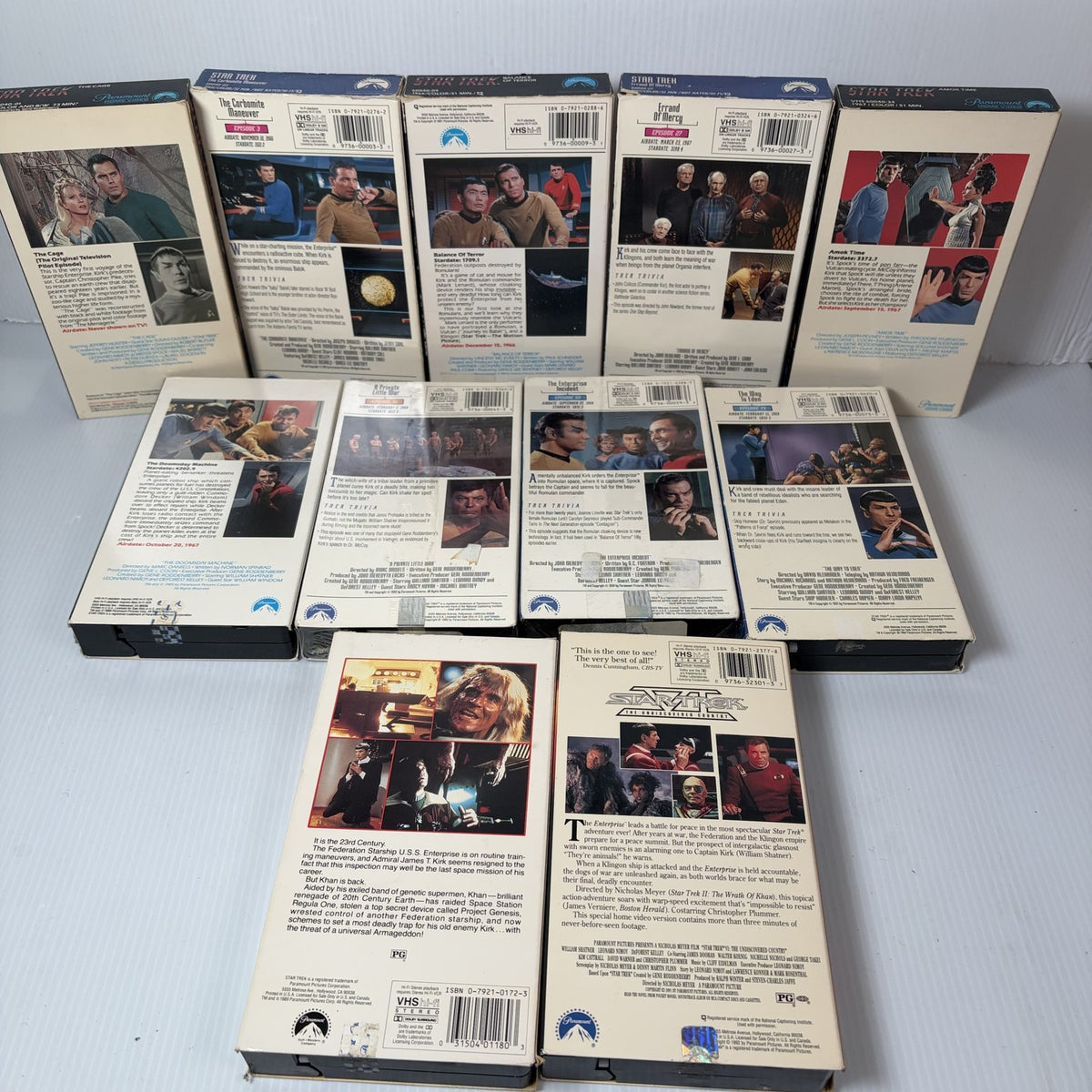 Star Trek Original Series & Movies VHS Lot of 11 The Cage, Wrath of Khan & More