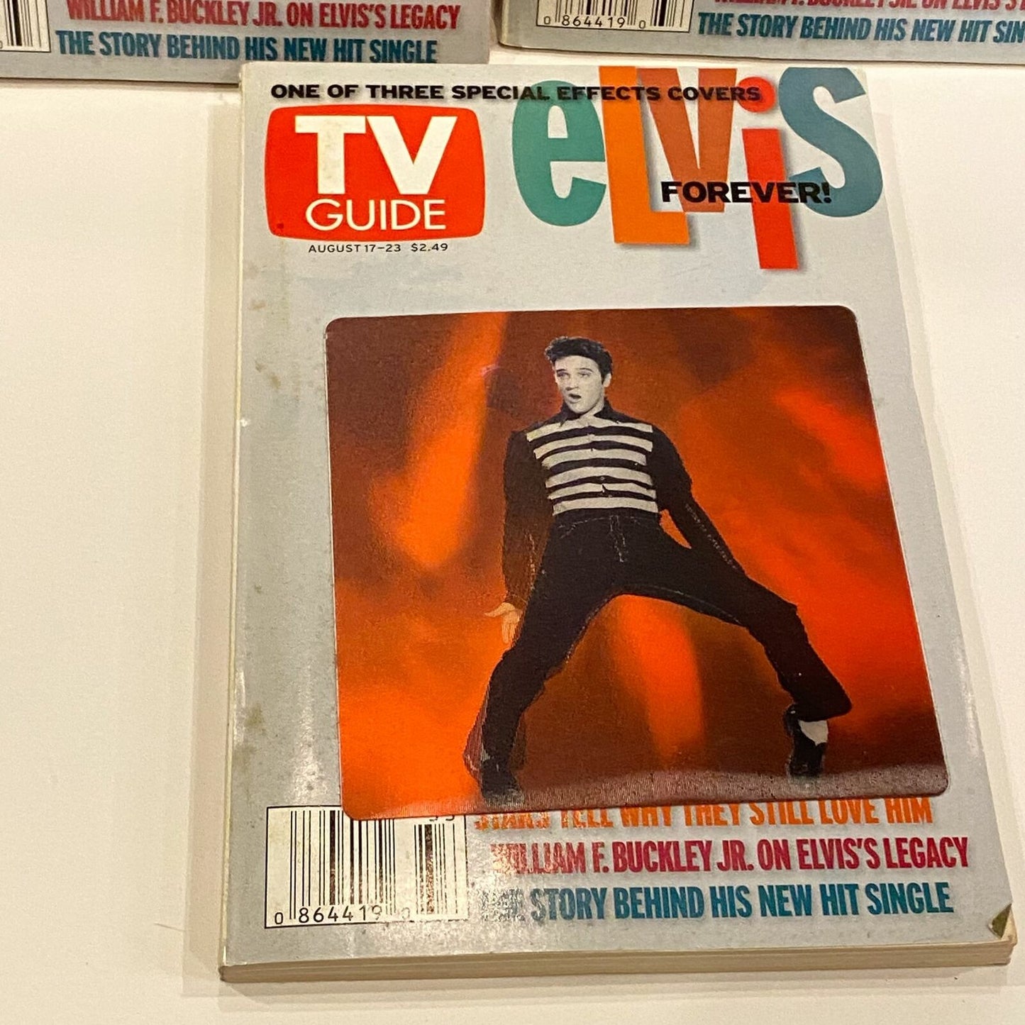 Lot of 3 TV Guide Special Effects Elvis Holographic Covers August 2002