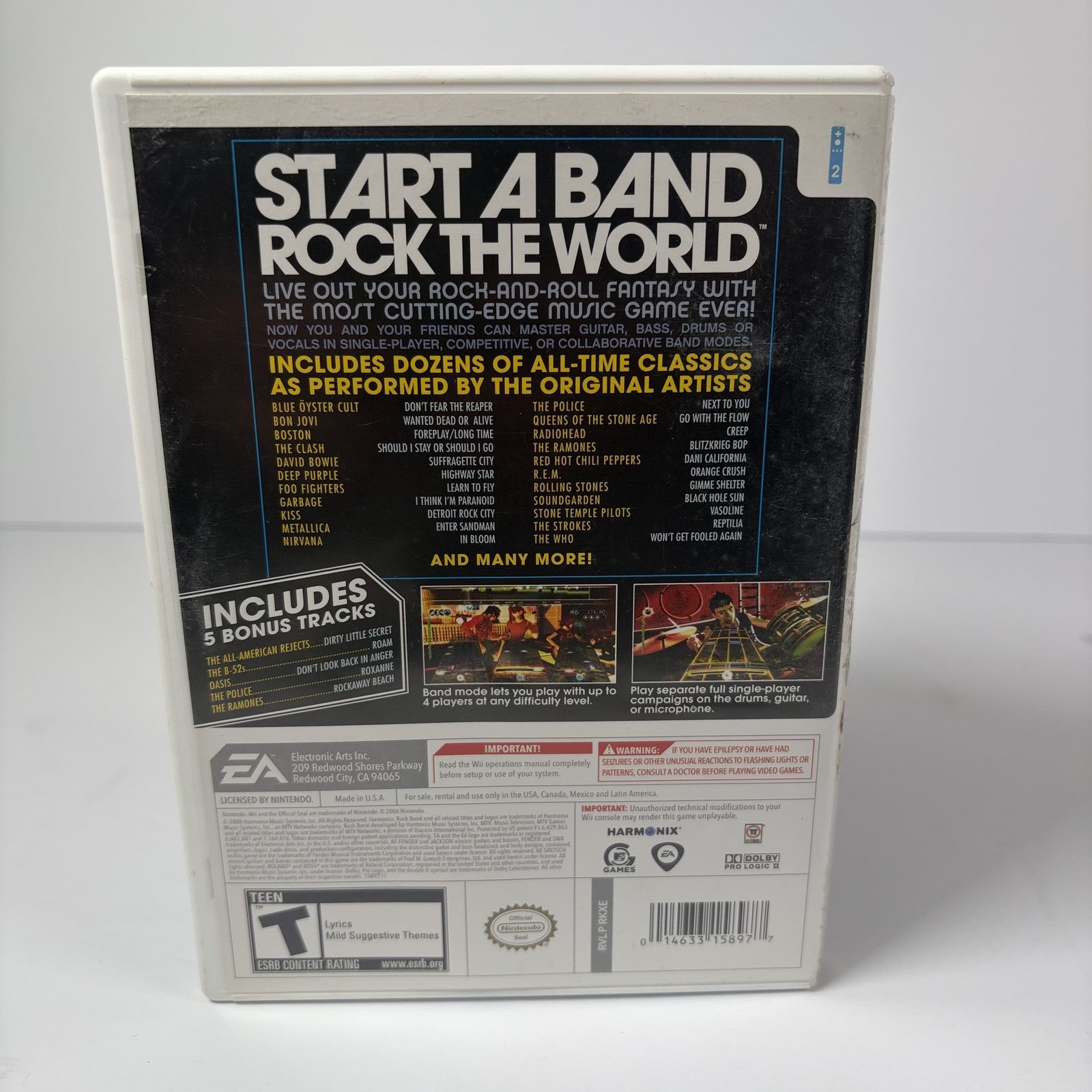 Rock Band - Nintendo Wii Video Game (2007) Complete w/ Manual & Case EA Harmonix