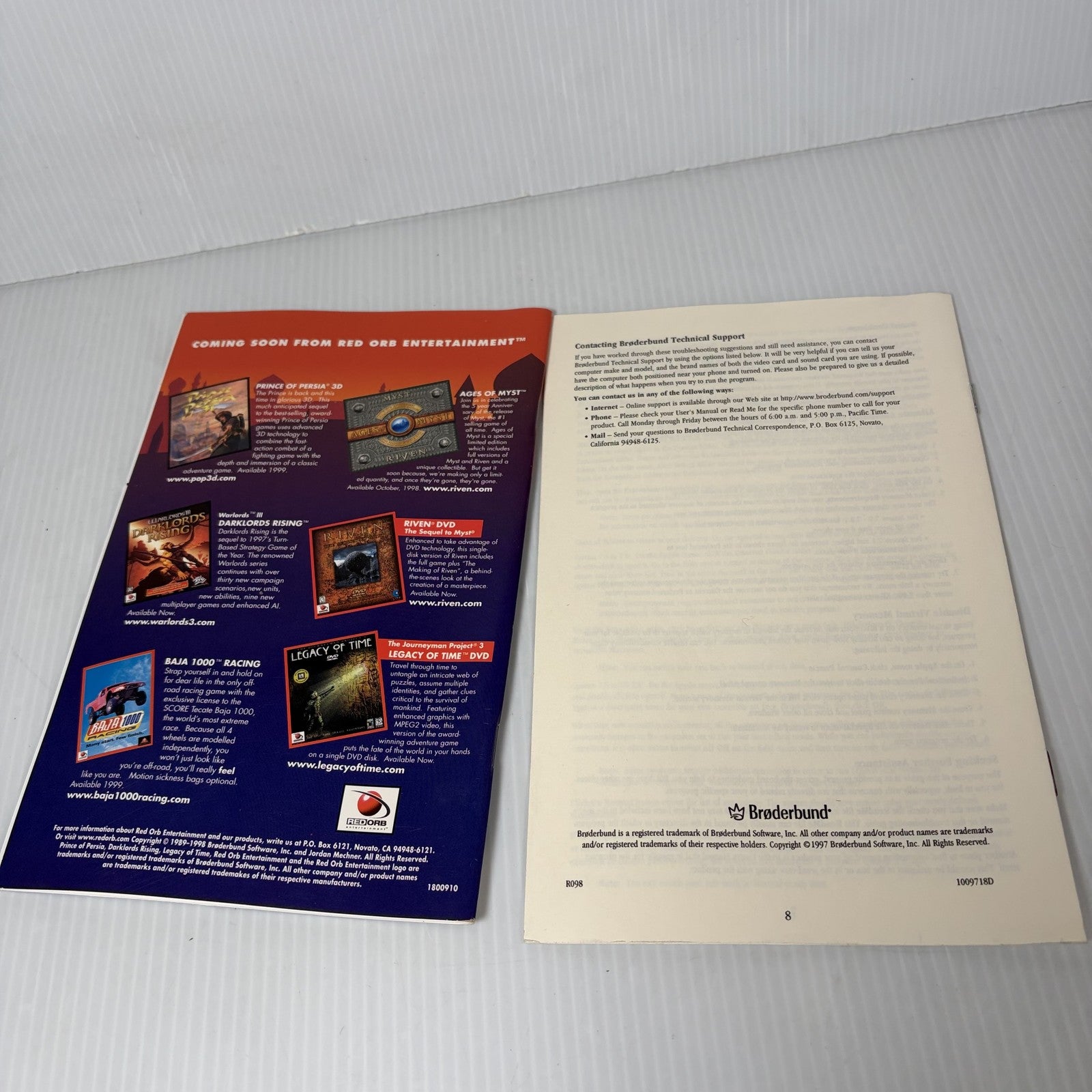 Limited Edition Prince of Persia Collection Big Box PC Manual & Insert