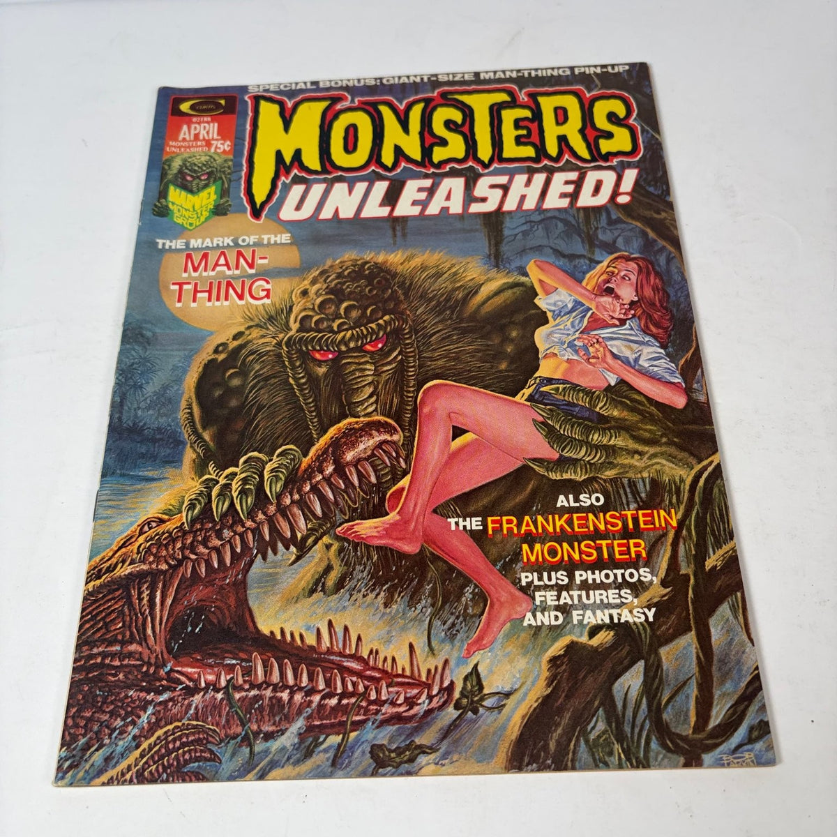 Monsters Unleashed! Magazine April 1974 Man-Thing Frankenstein Monster Marvel
