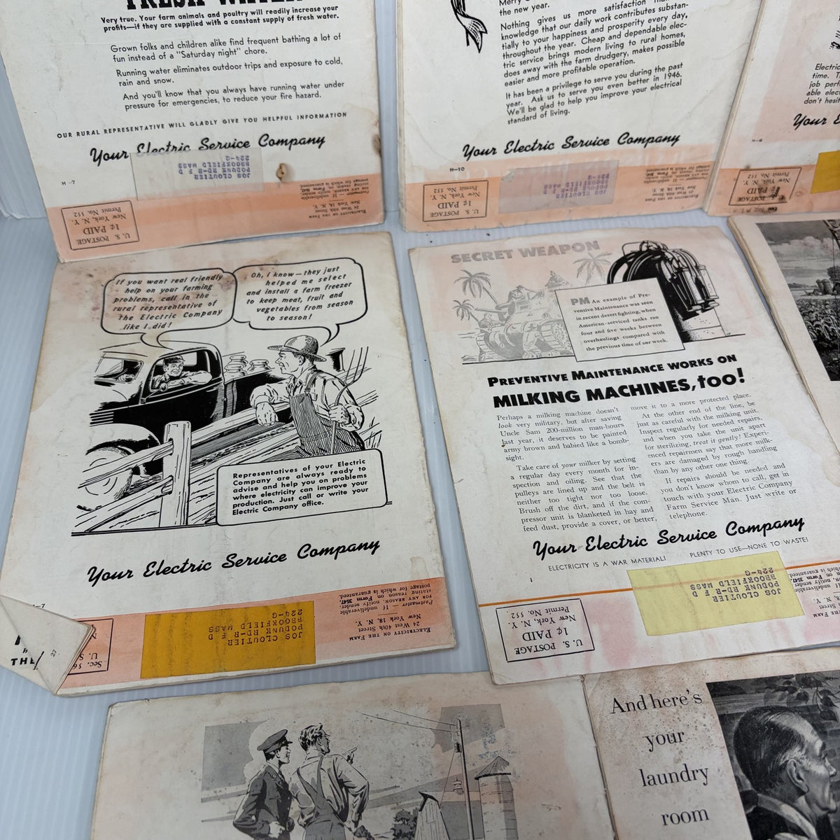 11 Vintage Electricity on the Farm Magazines 1944-1947 Rural Electrification Lot