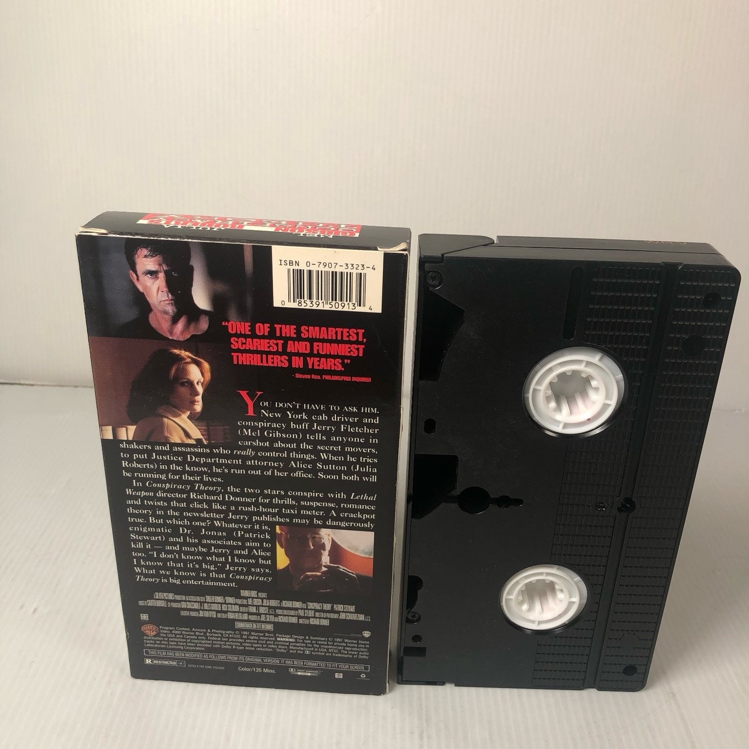 Conspiracy Theory VHS 1997 Thriller Mel Gibson Julia Roberts Warner Bros.