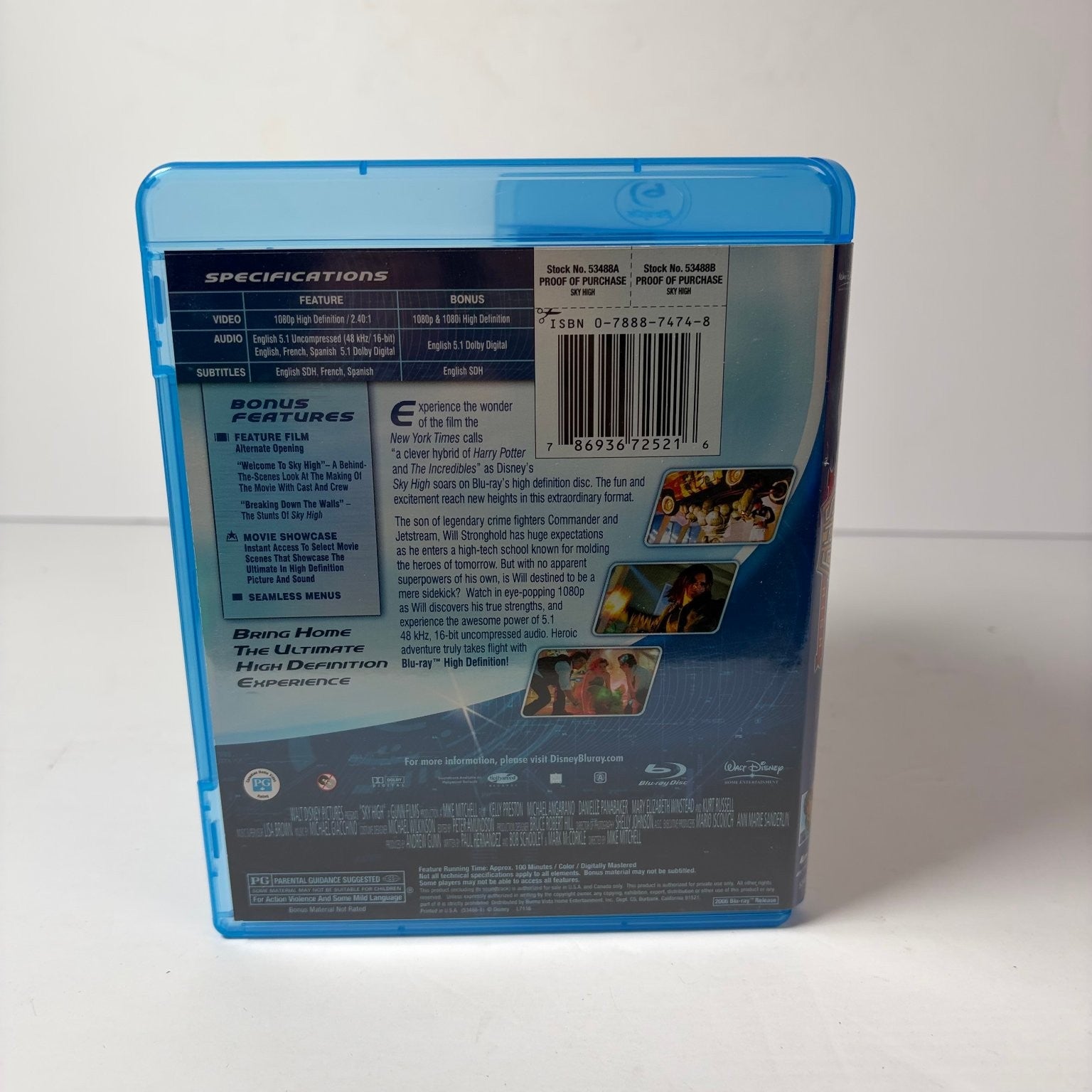 Sky High Blu-ray 2005 Michael Angarano Kurt Russell Disney HD Film