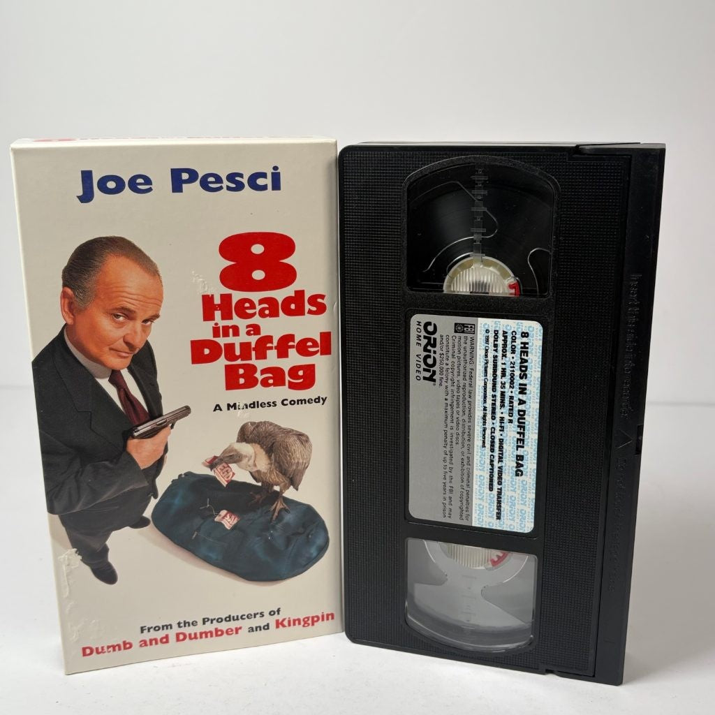 8 Heads in a Duffel Bag VHS Joe Pesci Orion Home Video 1997 Dark Comedy