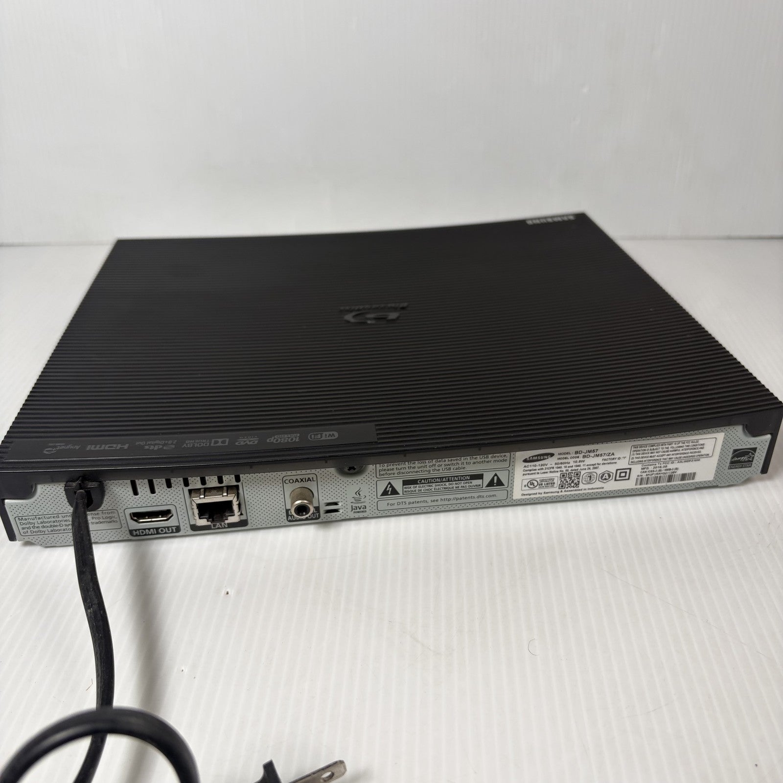 Samsung BD-JM57 Blu-ray Disc Player Full HD 1080p Wi-Fi HDMI USB (No Remote)