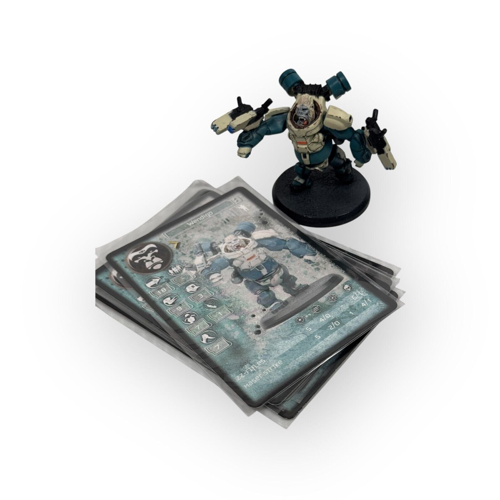 Rackham AT-43 Wendigo Miniature with 5 Sleeved Cards Level 5