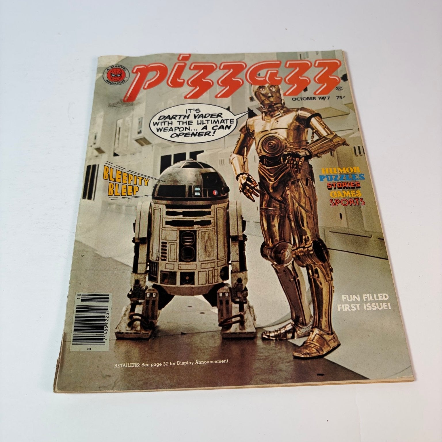 Pizzazz October 1977 Star Wars R2-D2 C-3PO Magazine First Issue Marvel