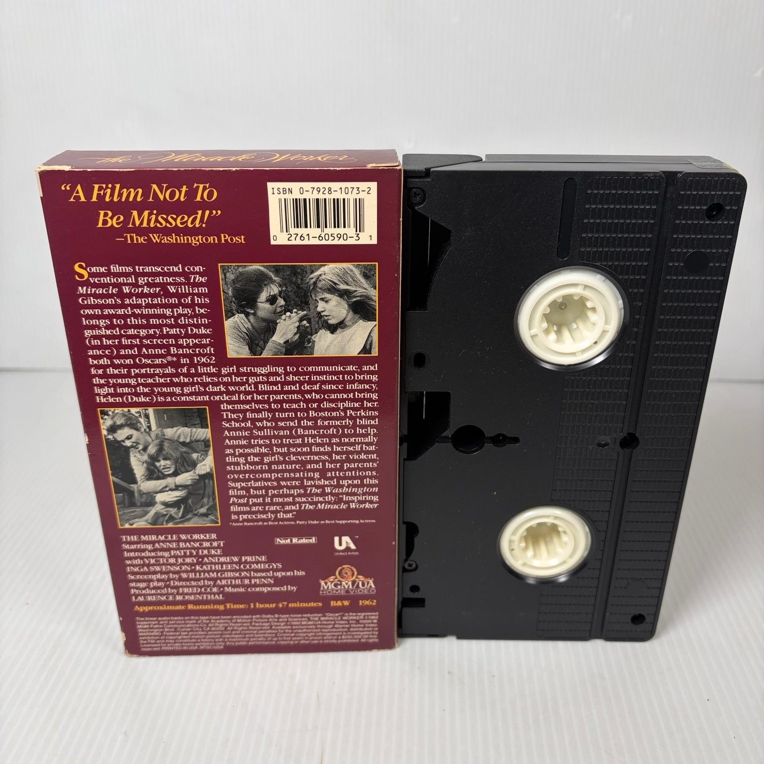 The Miracle Worker VHS 1962 Drama Anne Bancroft Patty Duke MGM/UA Home Video