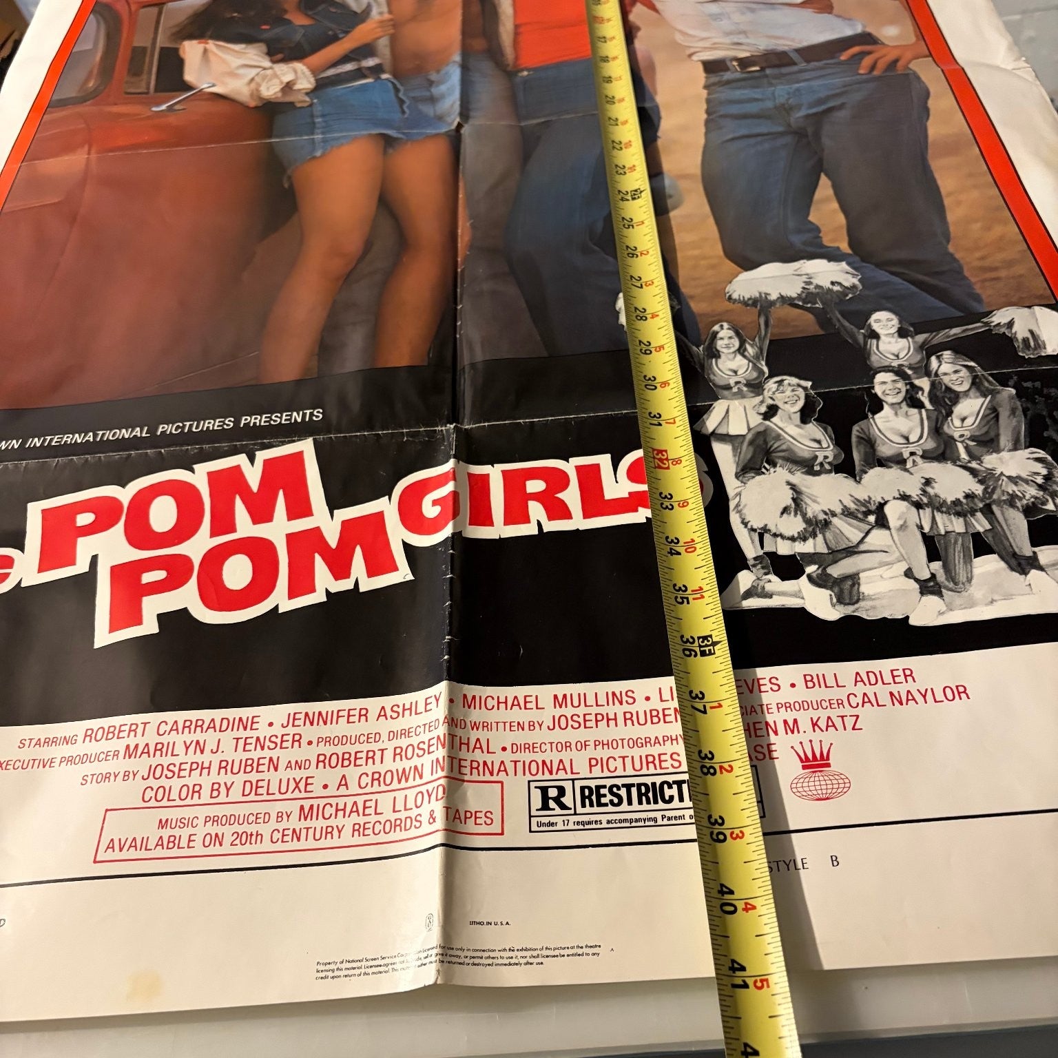 Vintage The Pom Pom Girls 1976 One Sheet Movie Poster Robert Carradine Comedy