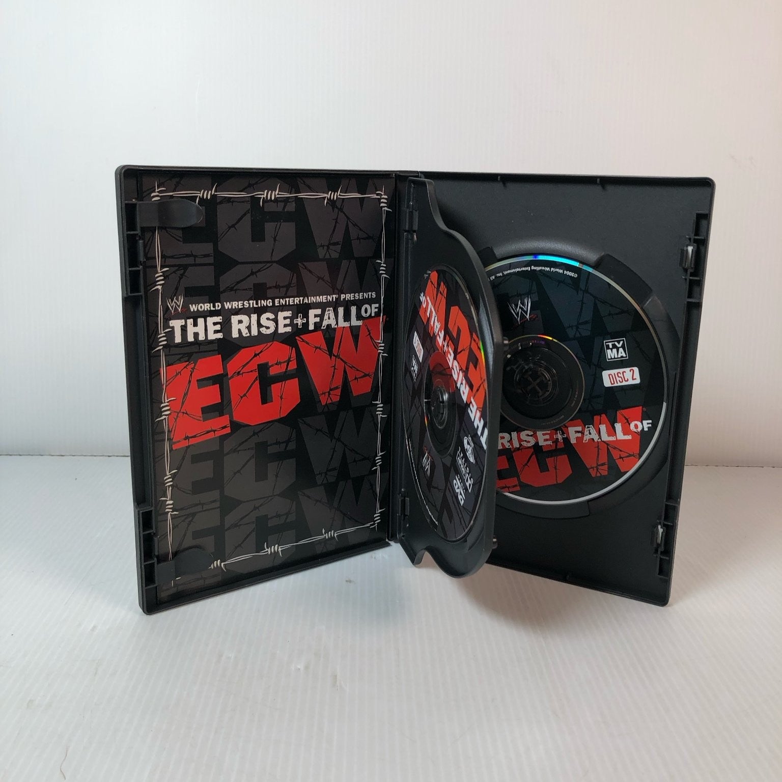 The Rise + Fall of ECW DVD 2004 2-Disc Set WWE Wrestling Taz RVD Tommy Dreamer
