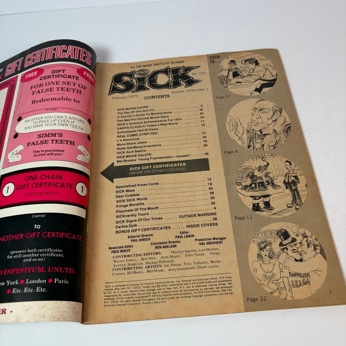 Sick Magazine February 1975 Young Frankenstein Howard Cosell Satire Humor