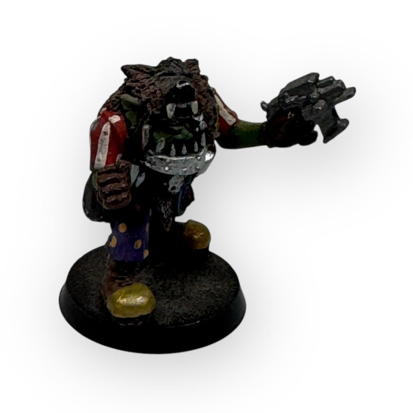 Warhammer 40k Rogue Trader Ork Freebooter Kaptin Wolfskin Hat Painted 1991