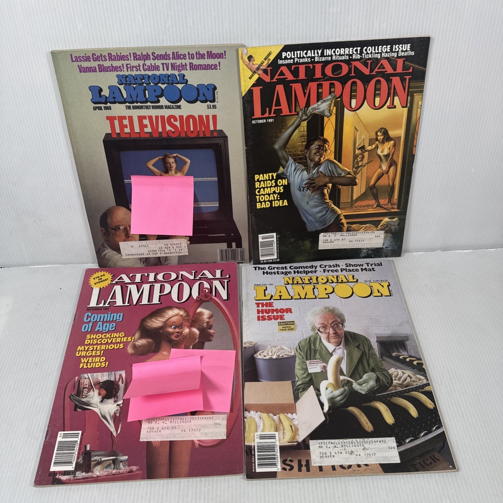 Lot of 10 VTG National Lampoon Comedy Magazines from 1988-1991 Rare Backissues