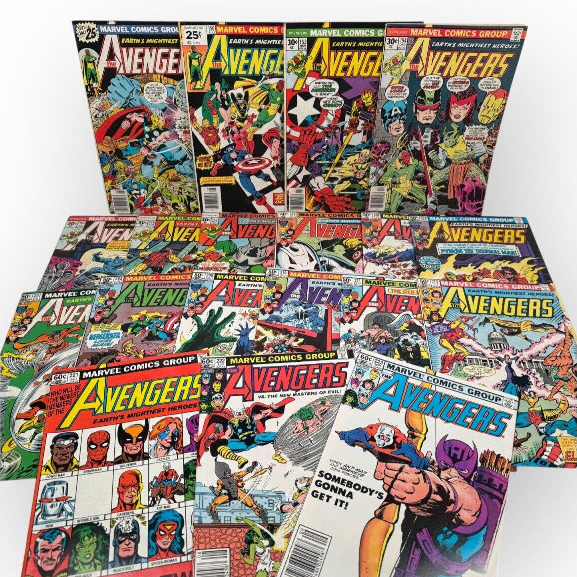 19 Avengers Bronze Age Comics 149 150 153-157 202 204 206-212 221-223 Boarded