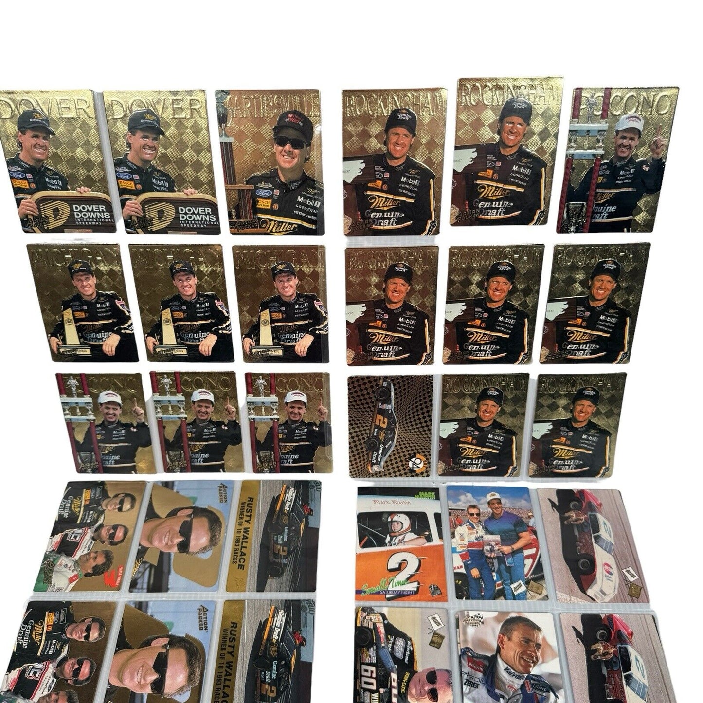 Lot Of 262 Nascar Trading Cards Action Packed Gold Foil Power Racing Upper Deck