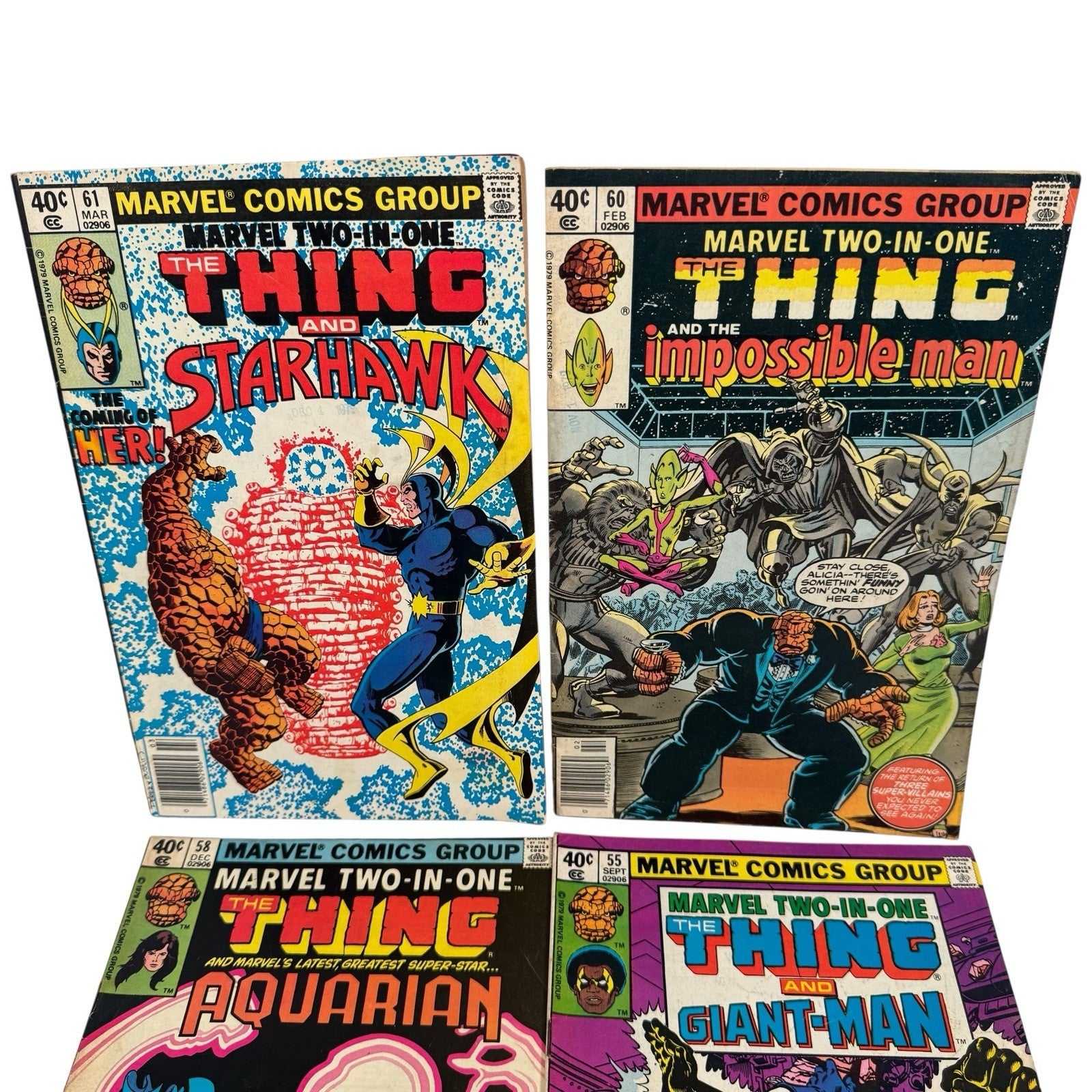 The Thing Marvel Two-In-One Lot of 10 Issues 16-20, 28, 55, 58, 60, 61