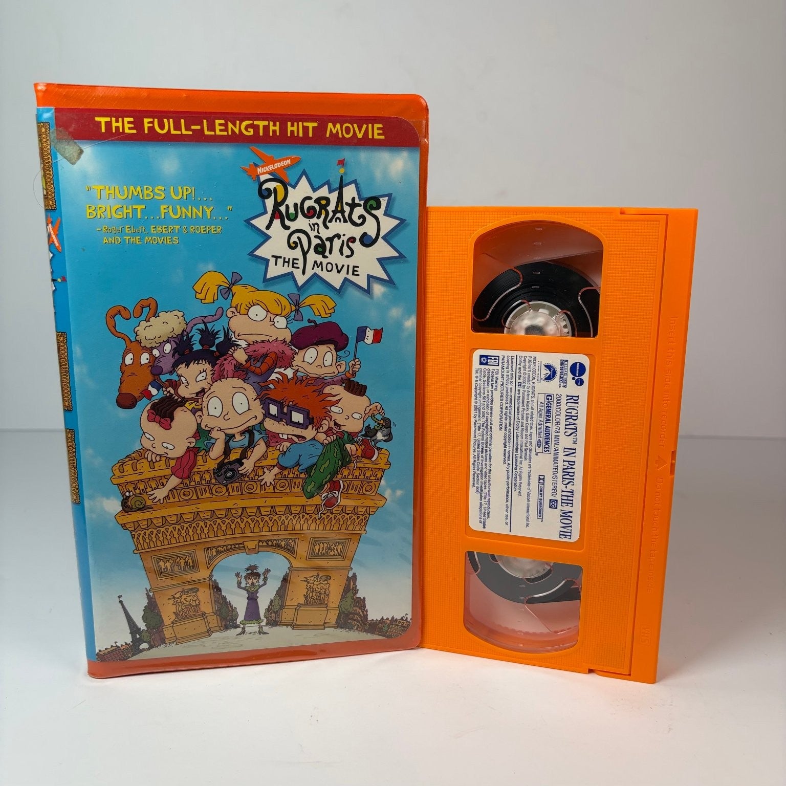 Rugrats in Paris The Movie VHS 2000 Animated Family Paramount Orange Tape