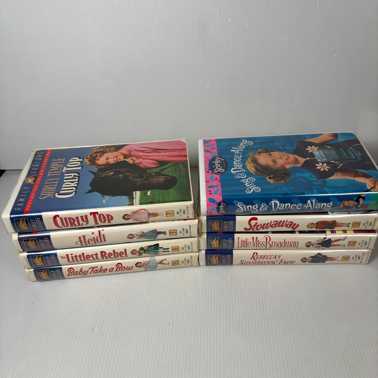 Lot of 8 Shirley Temple VHS Curly Top, Stowaway Heidi & More