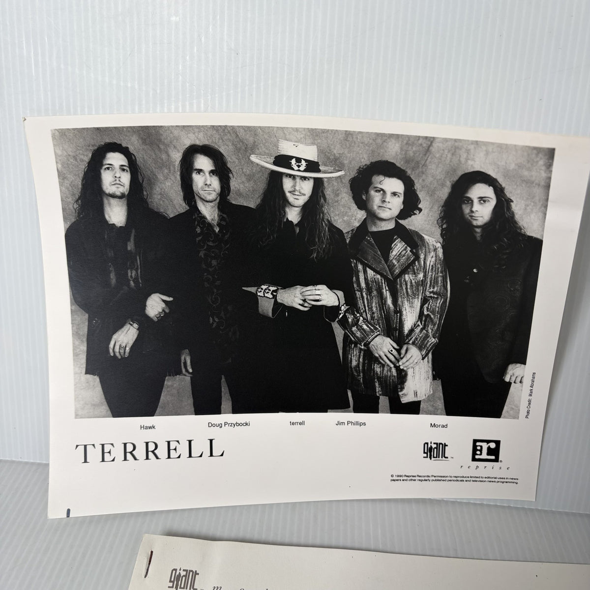 Terrell Band Original Press Kit Photo & Bio Giant Reprise Records Blues Rock 90s